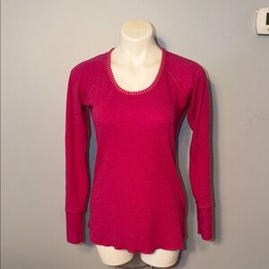 Lululemon Ladies Open Your Heart Long Sleeve Reversible Shirt. Medium. Pink.